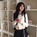 Off-White Strap-Detail Long-Sleeve Cardigan Top