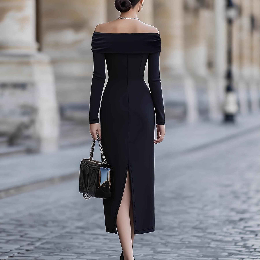 Women's One-Shoulder Elegant Midi Dress