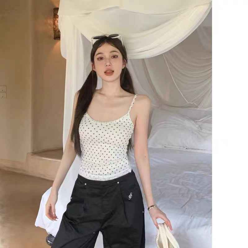 Designer-style Polka-dot Lace Camisole