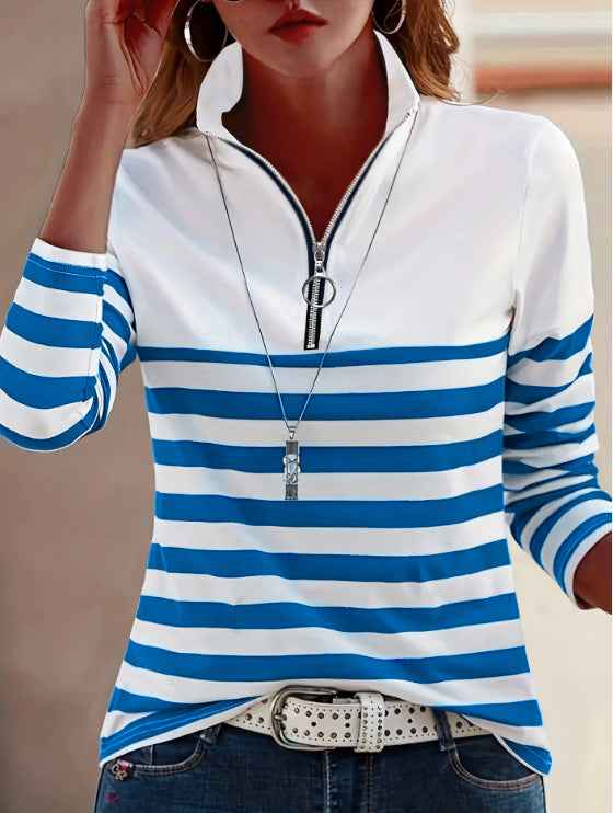 Striped Long-Sleeve Layering Top