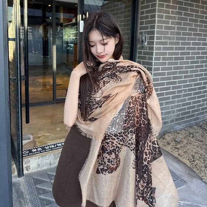 Womens New Fashionable Sun-Protective Scarf With Print