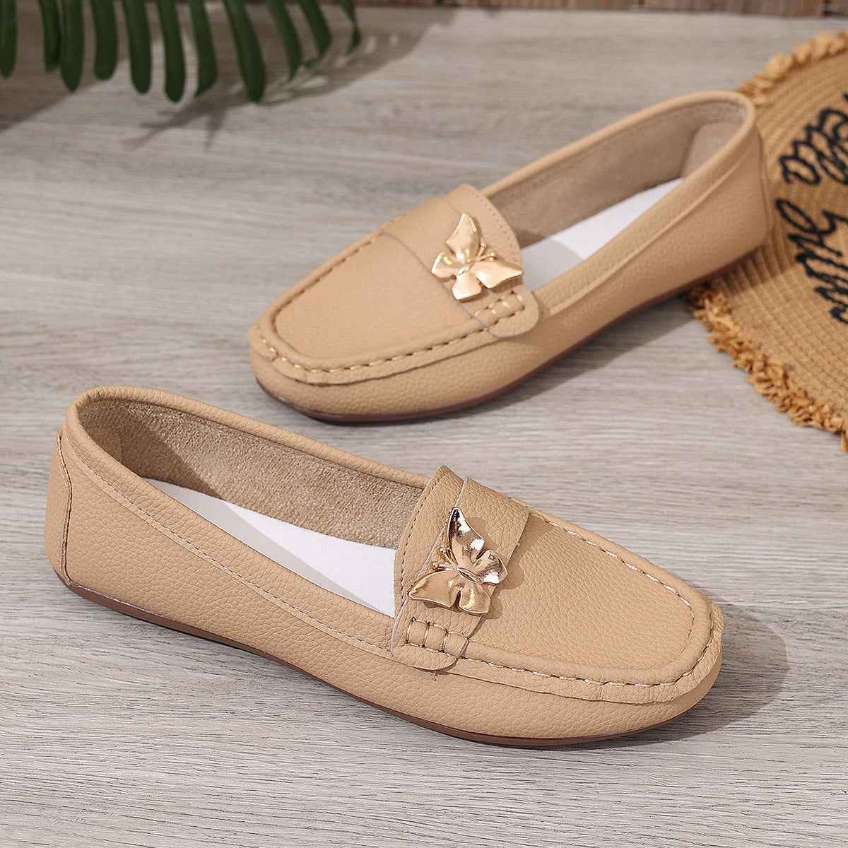 Women's Slip-On Loafers – Round Toe Flat Shoes