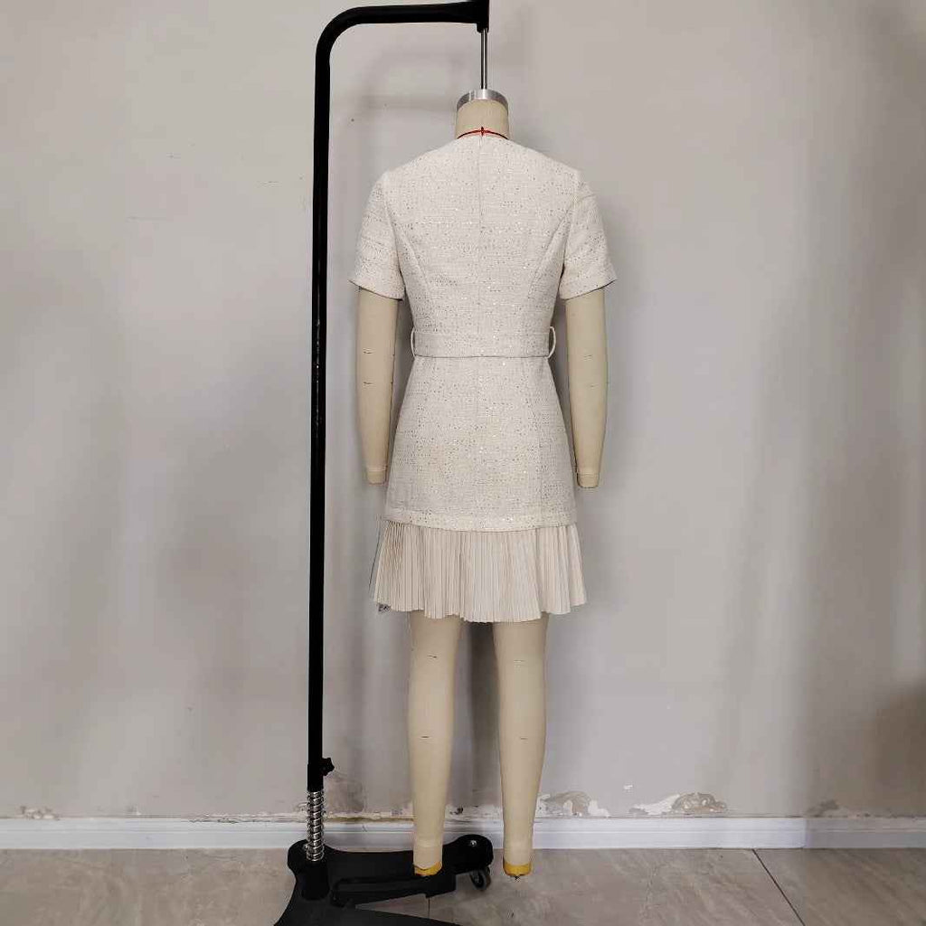 Pleated Skirt European And American Style Apricot Color