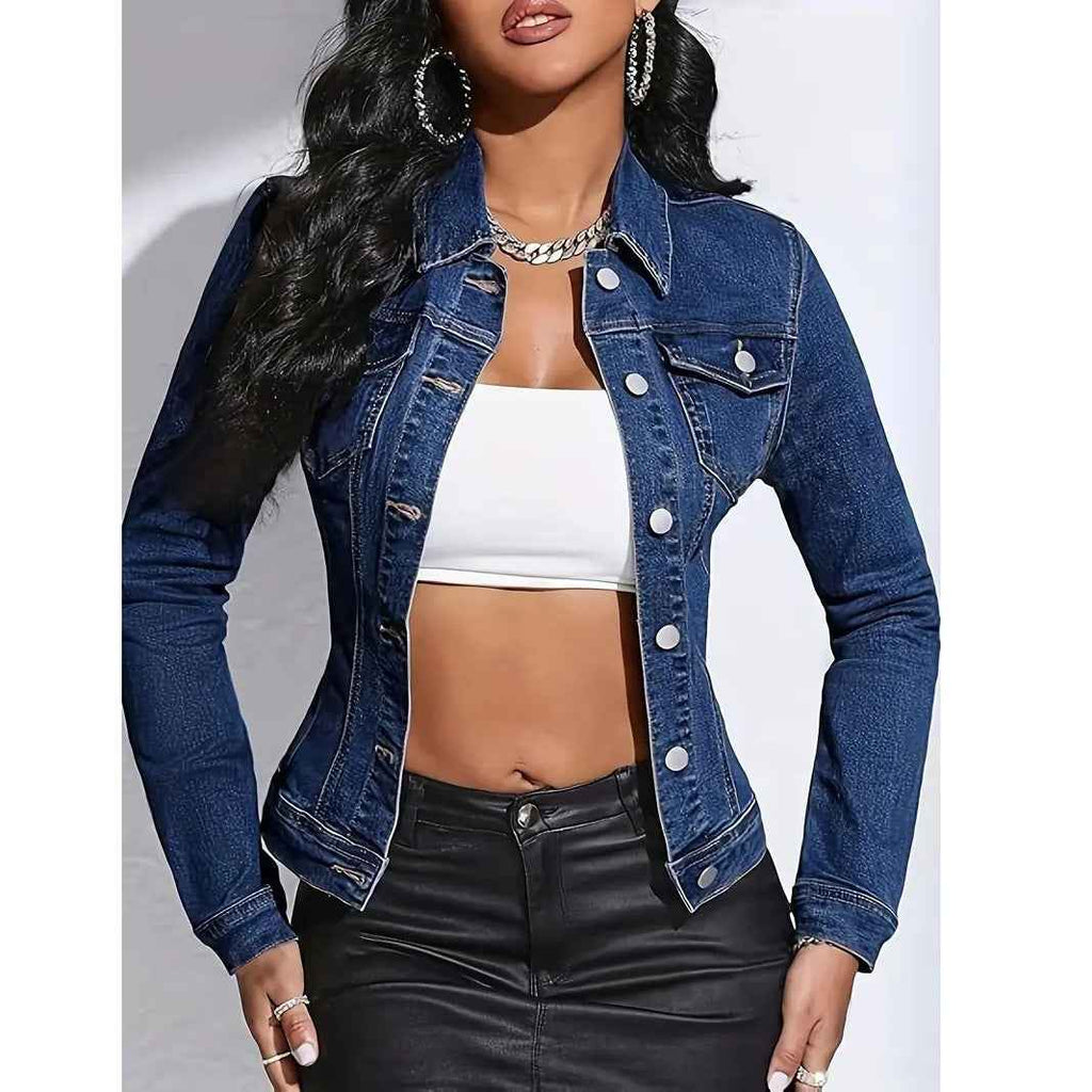 Womens Casual Chic Plus-size Denim Jacket