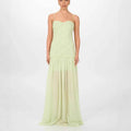 Women's 3D Floral Chiffon Maxi Dress — Slim Fit & Patchwork Detail