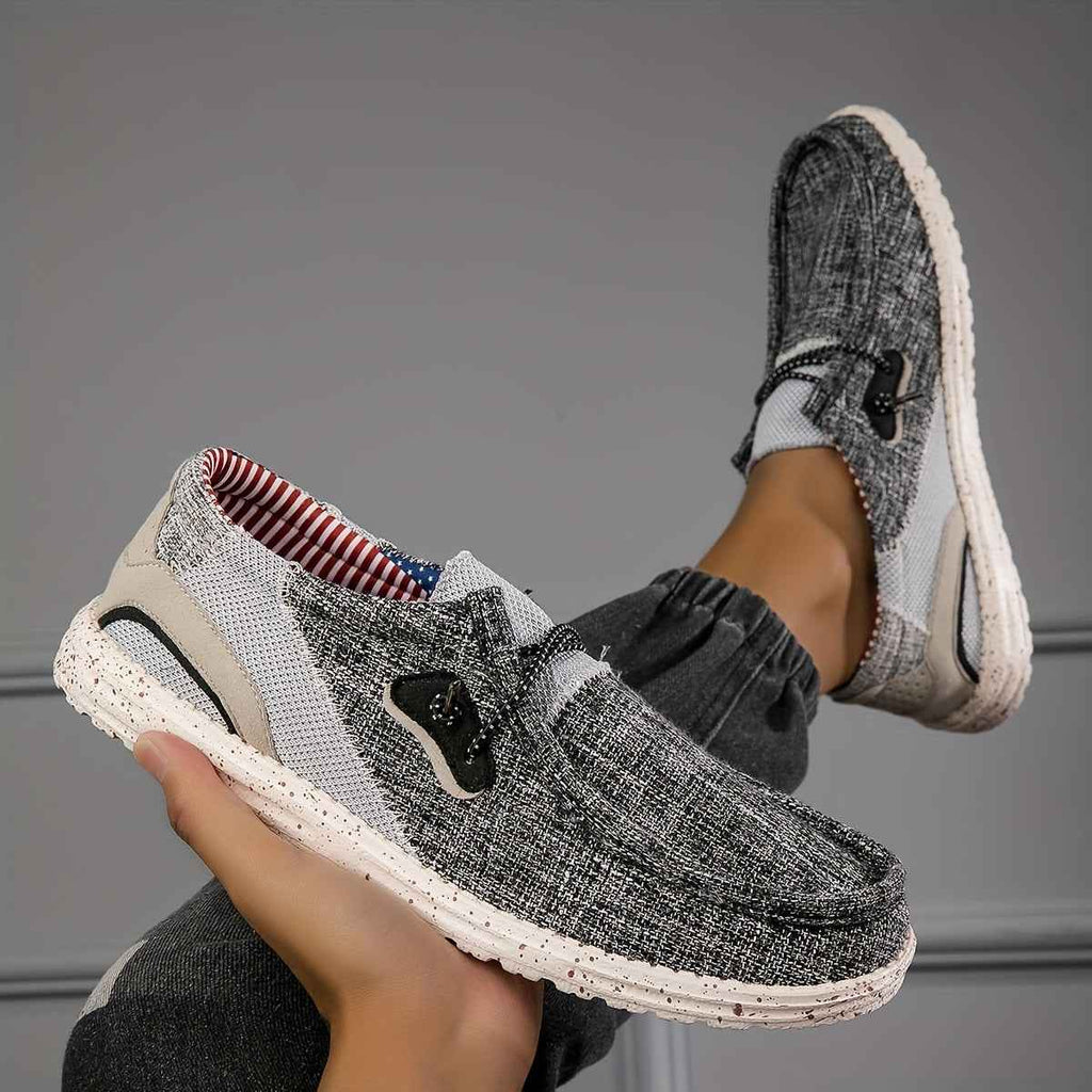 Men's Casual Canvas Sneakers — Khaki & Dark Gray, EU 40–48