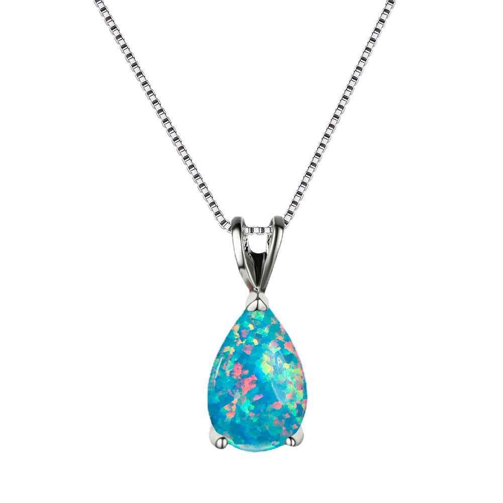 Waterdrop Opal Pendant Necklace For Women Elegant And High-end