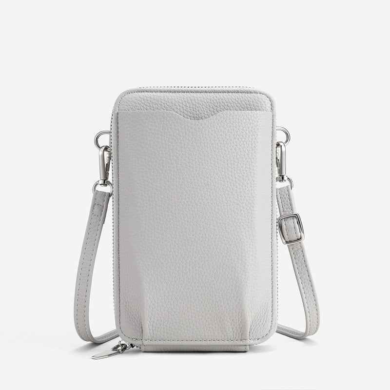 Lychee Pattern Zip-Around Phone Bag – PU Leather Mini Crossbody