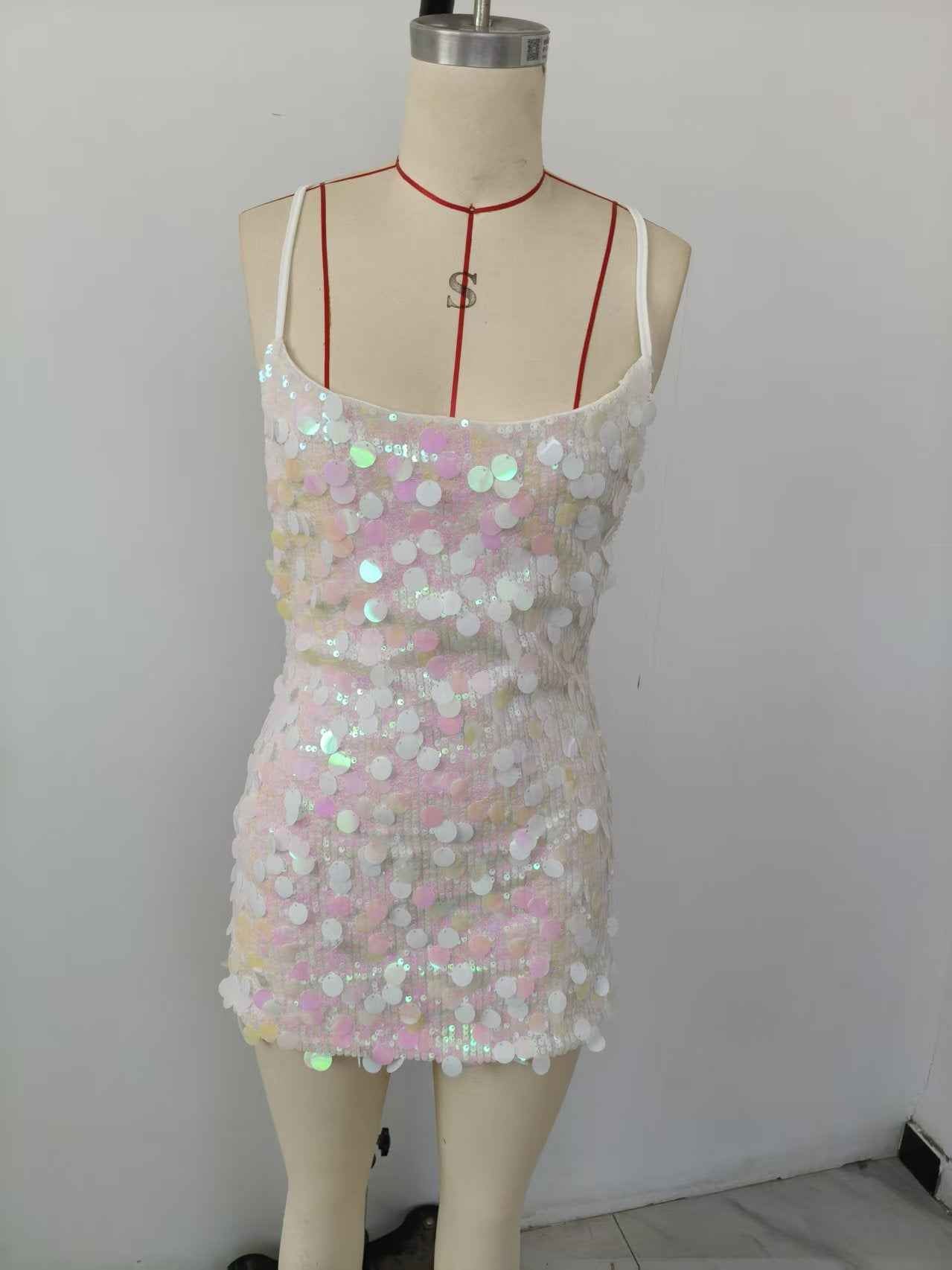 Women's Sequin Sleeveless High-Waist Mini Dress — 4 Colours, S–L