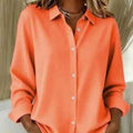 Long Sleeve Women's Shirt – 3D Texture Solid Colour Stretch Top