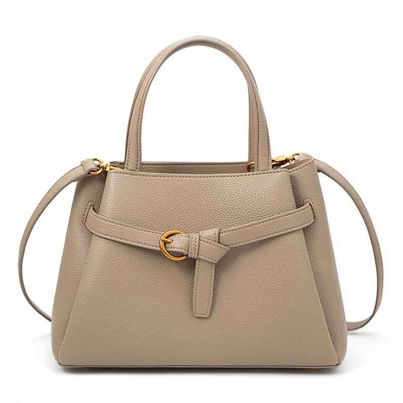 Minimalist Leather Commuter Handbag — Large Capacity Tote