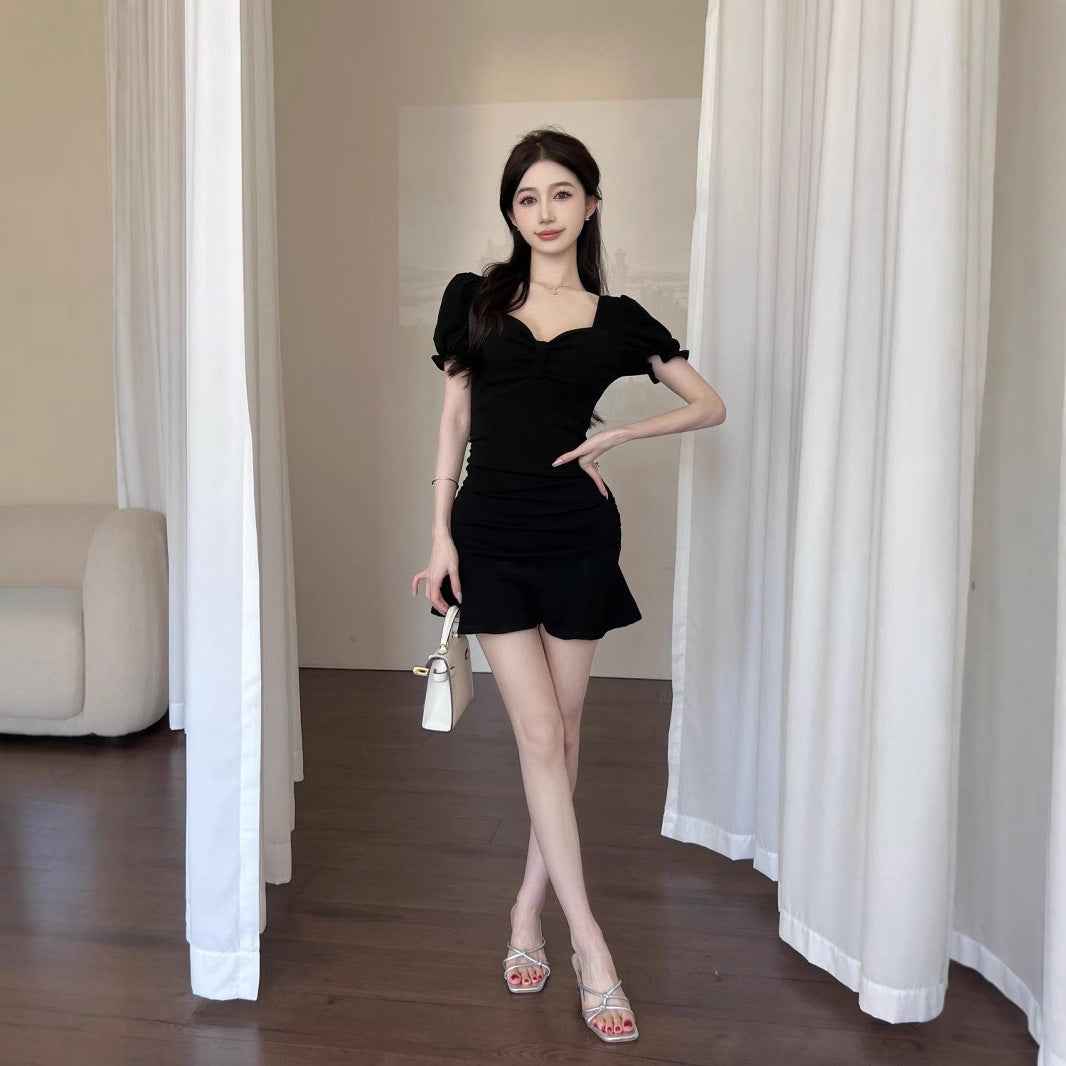 Womens Sexy V-neck White Casual Dress