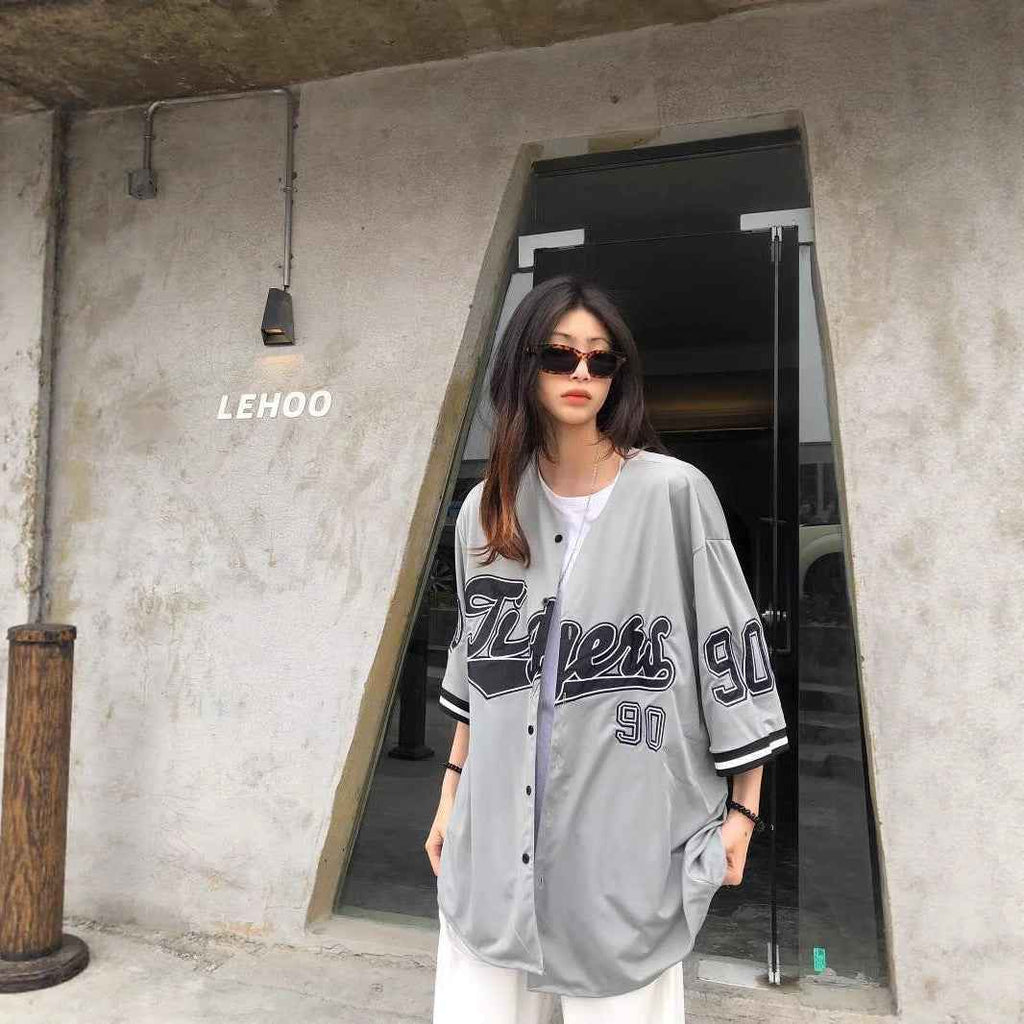 Women's Retro Baseball Short-Sleeve Top