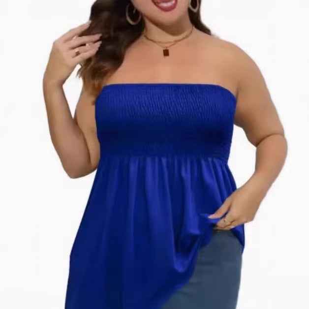 Pleated A-Line Sleeveless Top – Graphic Print Plus Size