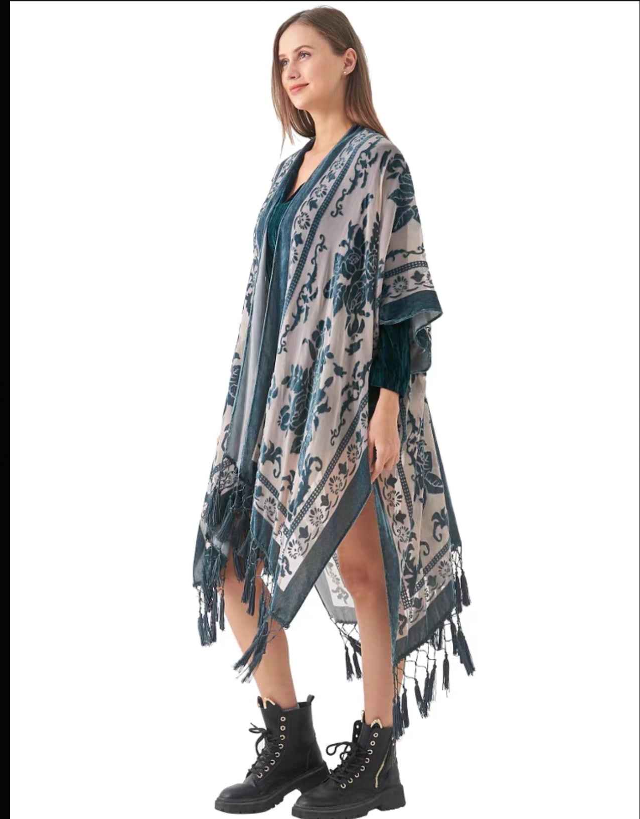 Bohemian Fringed Shawl – Handmade Long Wrap, 19 Colors