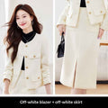 Women's Long-Sleeve Blazer & Midi Skirt Suit Set — 2 Colours