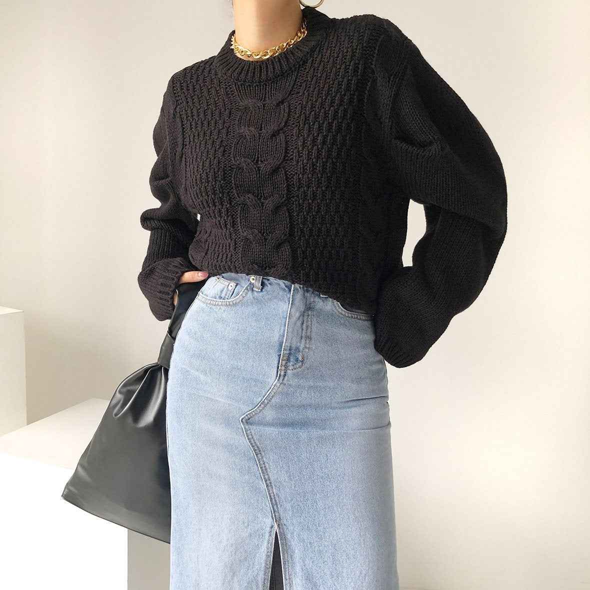Women's Off-Shoulder Cable-Knit Sweater