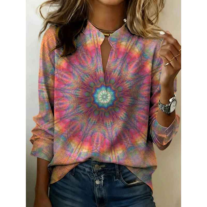 3D-printed Fashion Vintage Blouse For Women