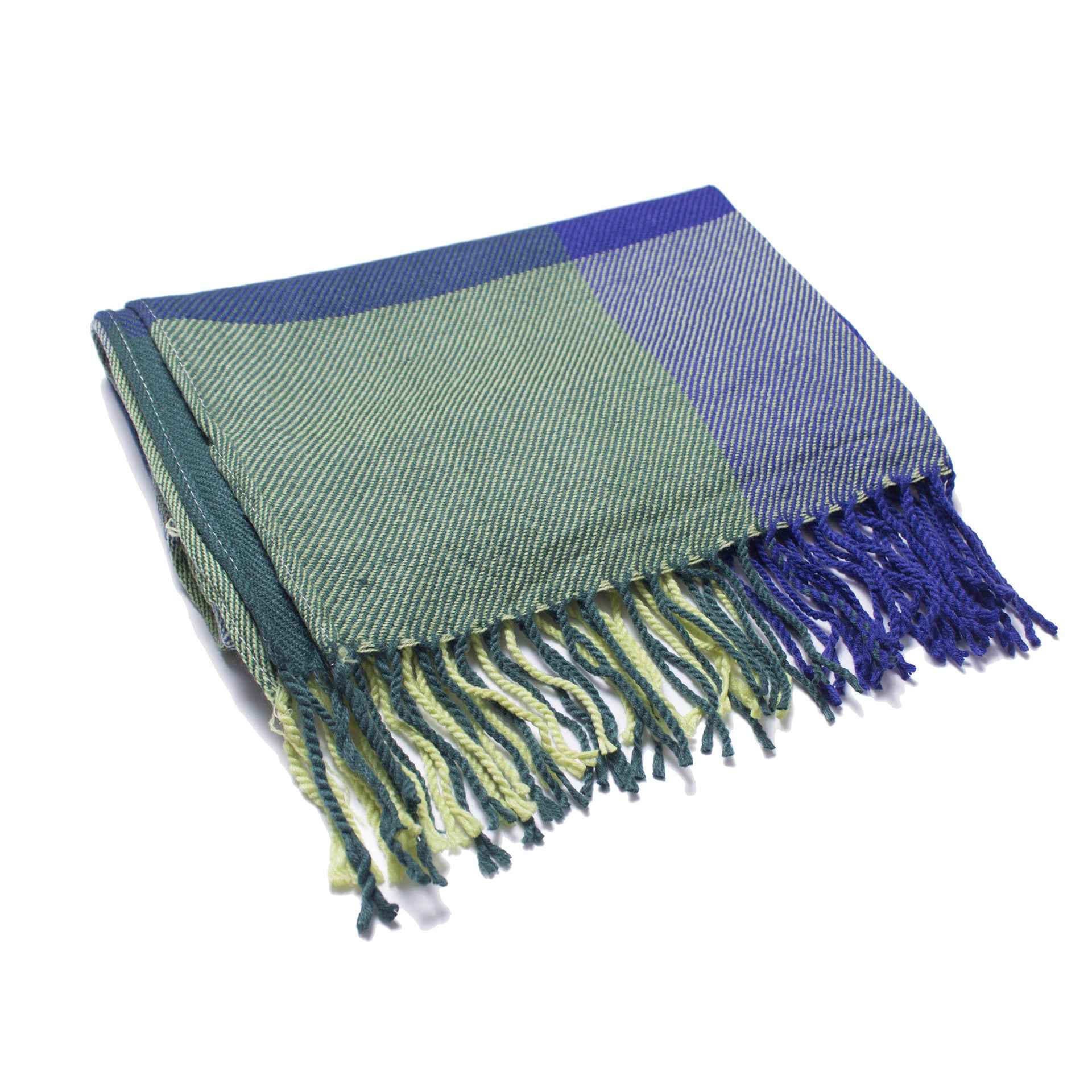 British-style Mens And Womens Couple Tassel Scarf With Large Plaid Pattern