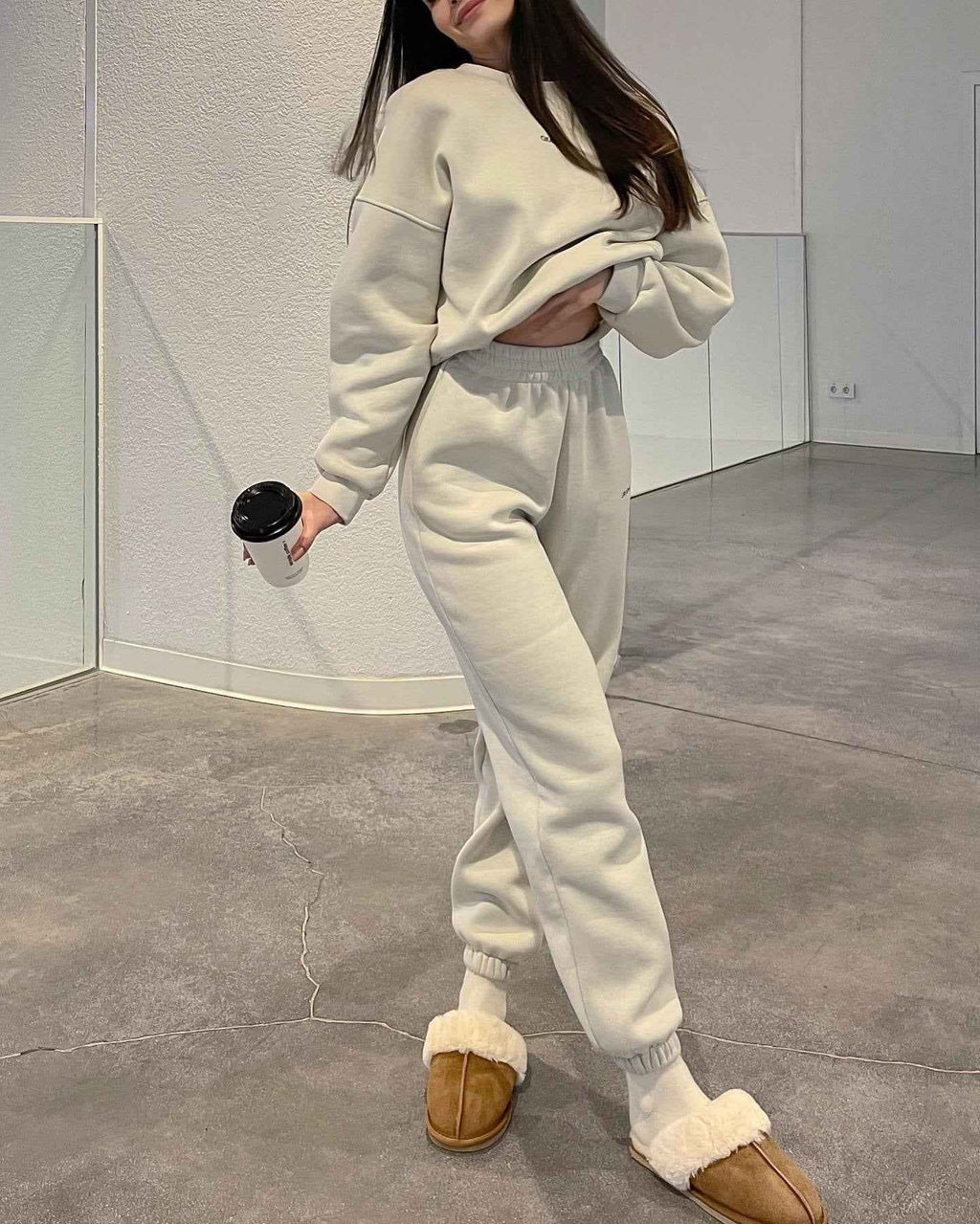 Embroidered Two-Piece Hoodie Set – Slim Fit Casual Sporty Co-ord