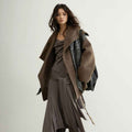 Double-Faced Wool Coat with Belt – Dark Brown