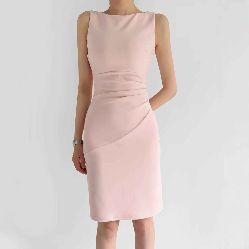 Women's Pleated Sleeveless Midi Bodycon Dress — 5 Colours