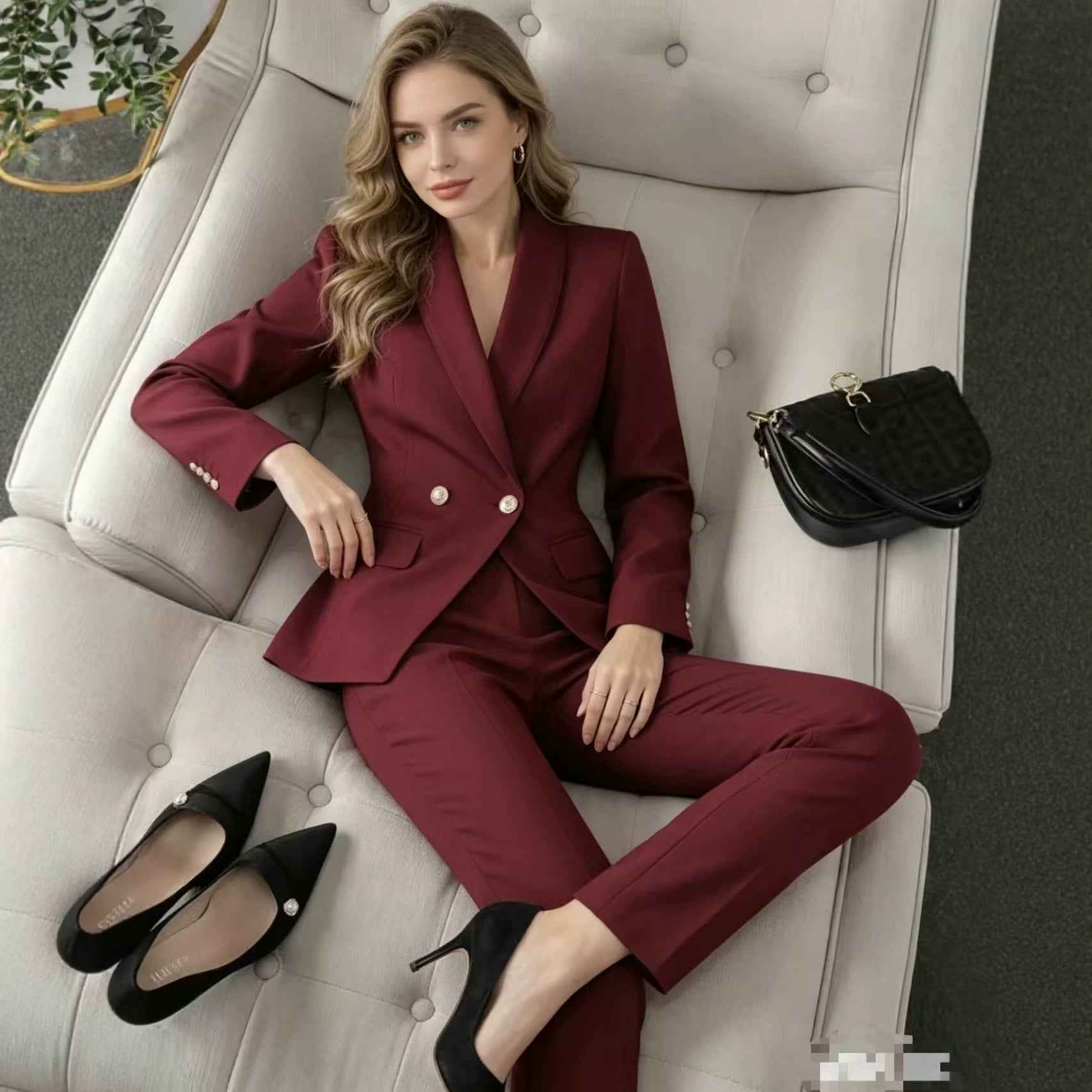 Women's Formal Blazer & Trouser Two-Piece Suit