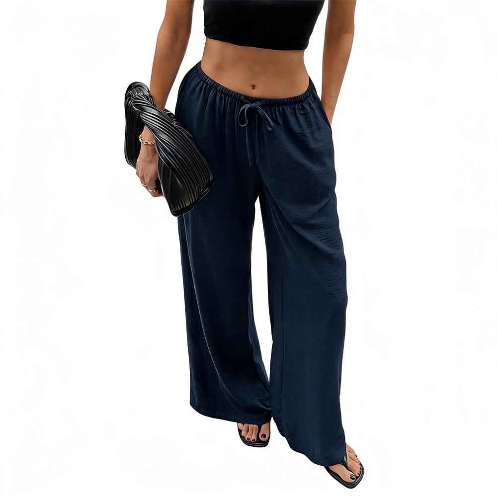 Women's Relaxed-Fit Wide-Leg Beach Pants — Cropped, Pockets, S–XL