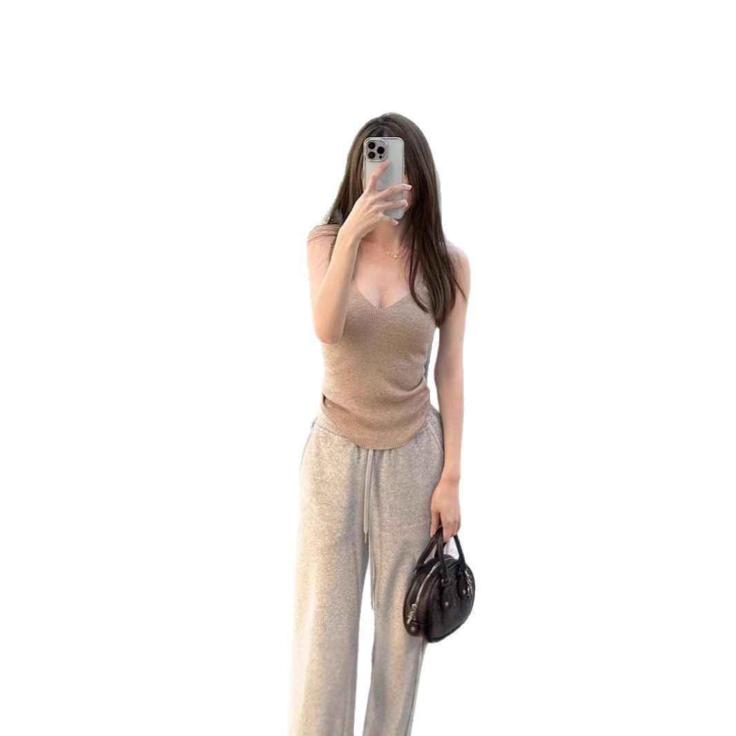 Women's Slim-Fit V-Neck Knitted Cami Vest