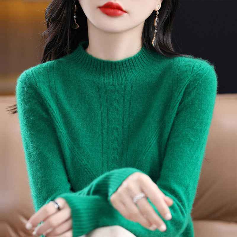 Mock-Neck Pullover Sweater — 9 Colours