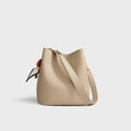 Genuine Leather Bucket Crossbody Bag – Soft Cowhide Everyday Bag