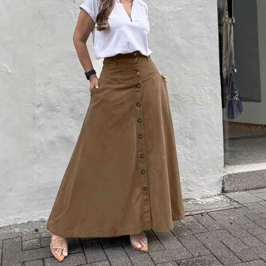 Women's High-Waist A-Line Skirt — 4 Colours, S–2XL