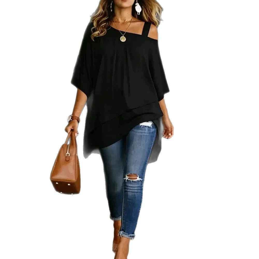 Solid-Colour Drawstring Oversized Casual Top — 4 Colours