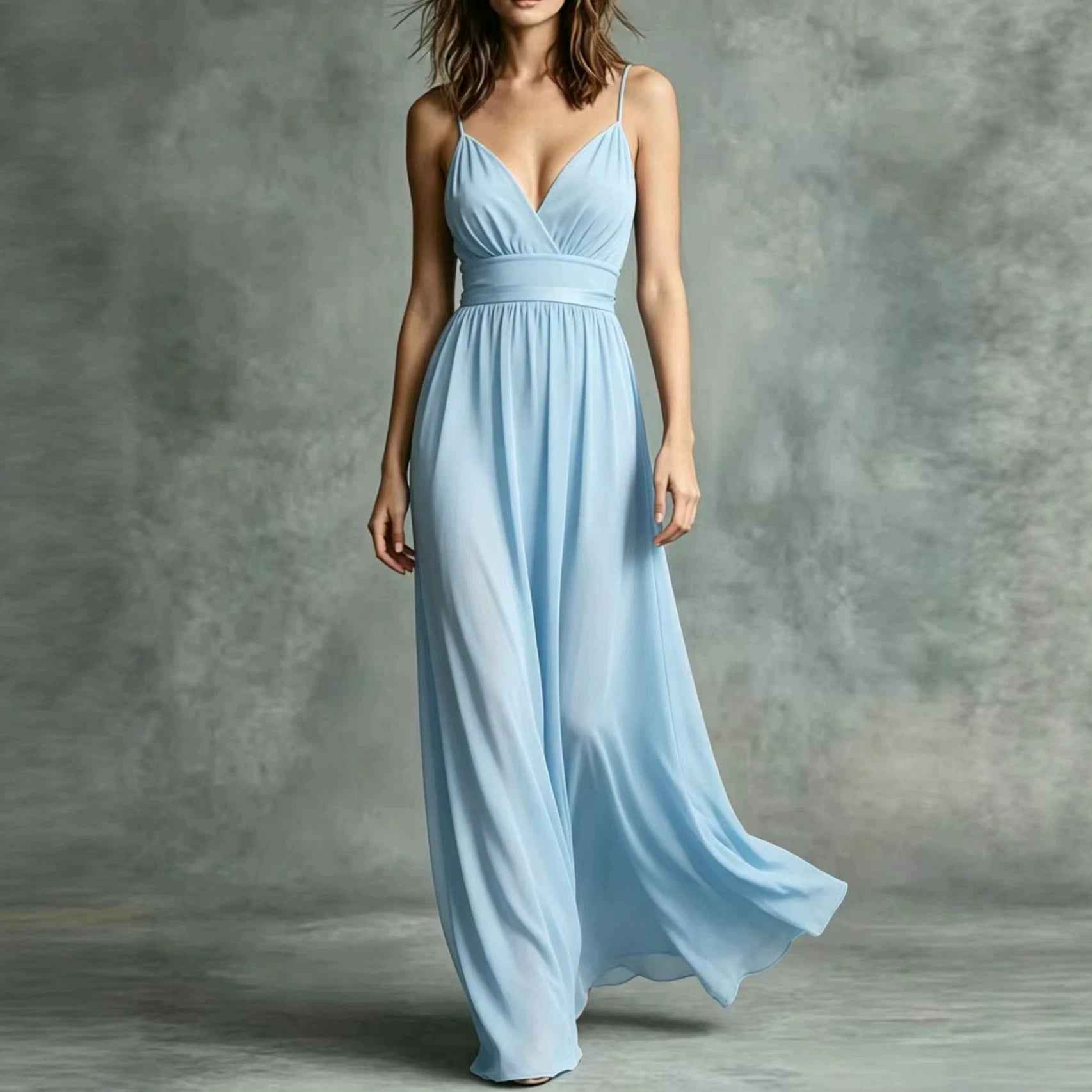Womens Elegant Strapless Waist-cinching Dress