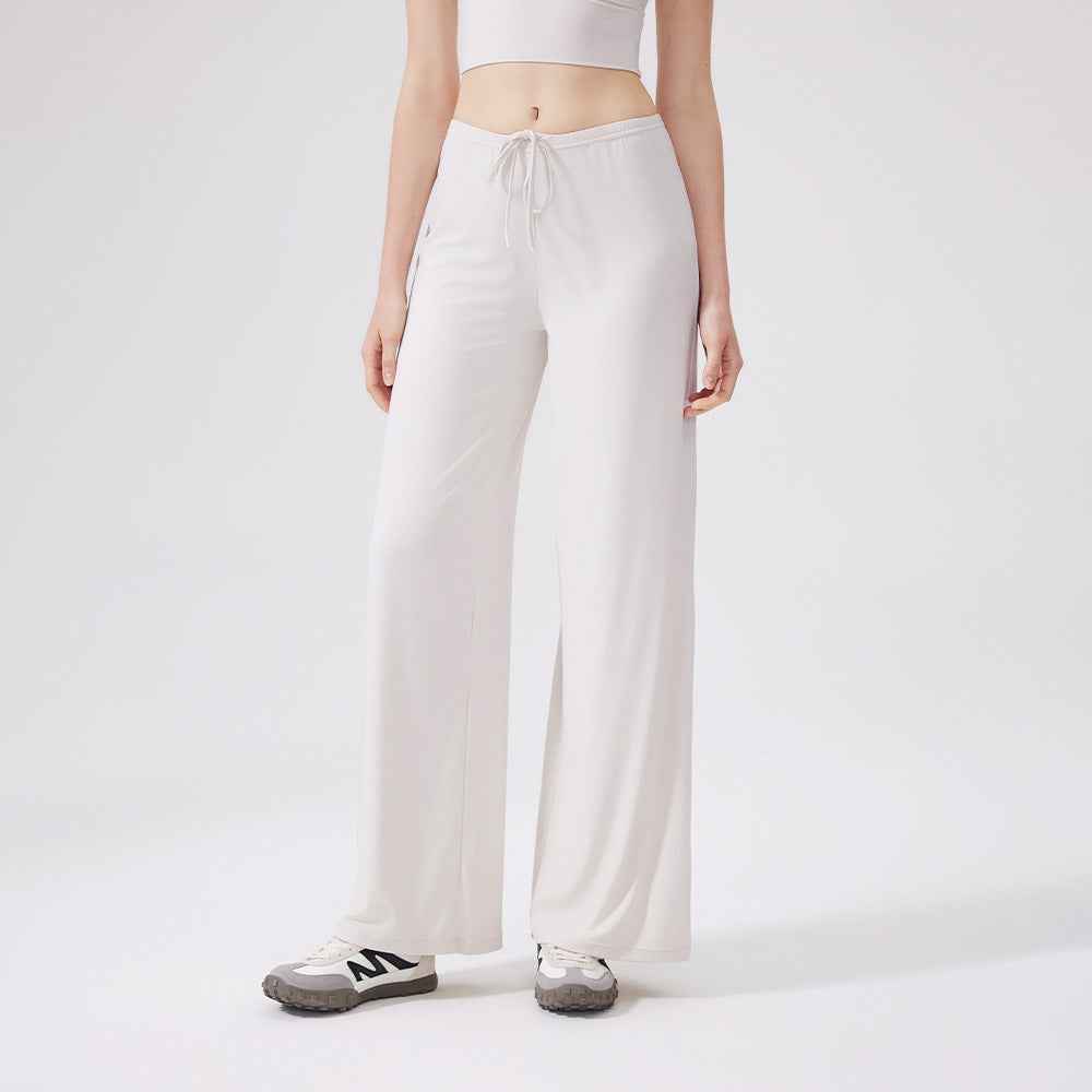 Women's Straight-Leg Yoga Trousers – Breathable Nylon, 6 Colours