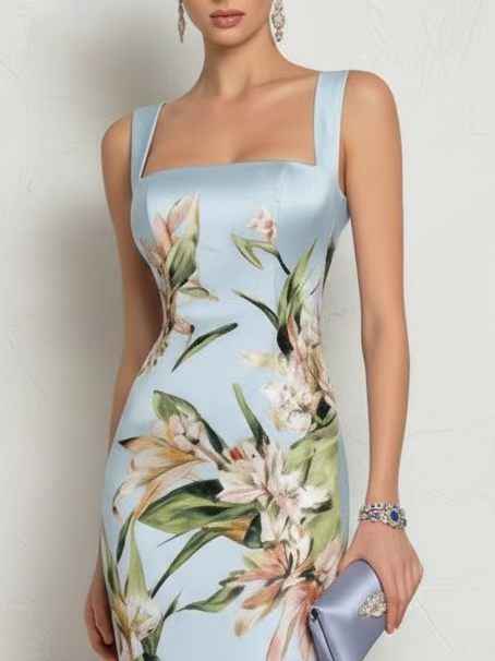 Strapless Sleeveless Sheath Dress With A Back Zipper For Women