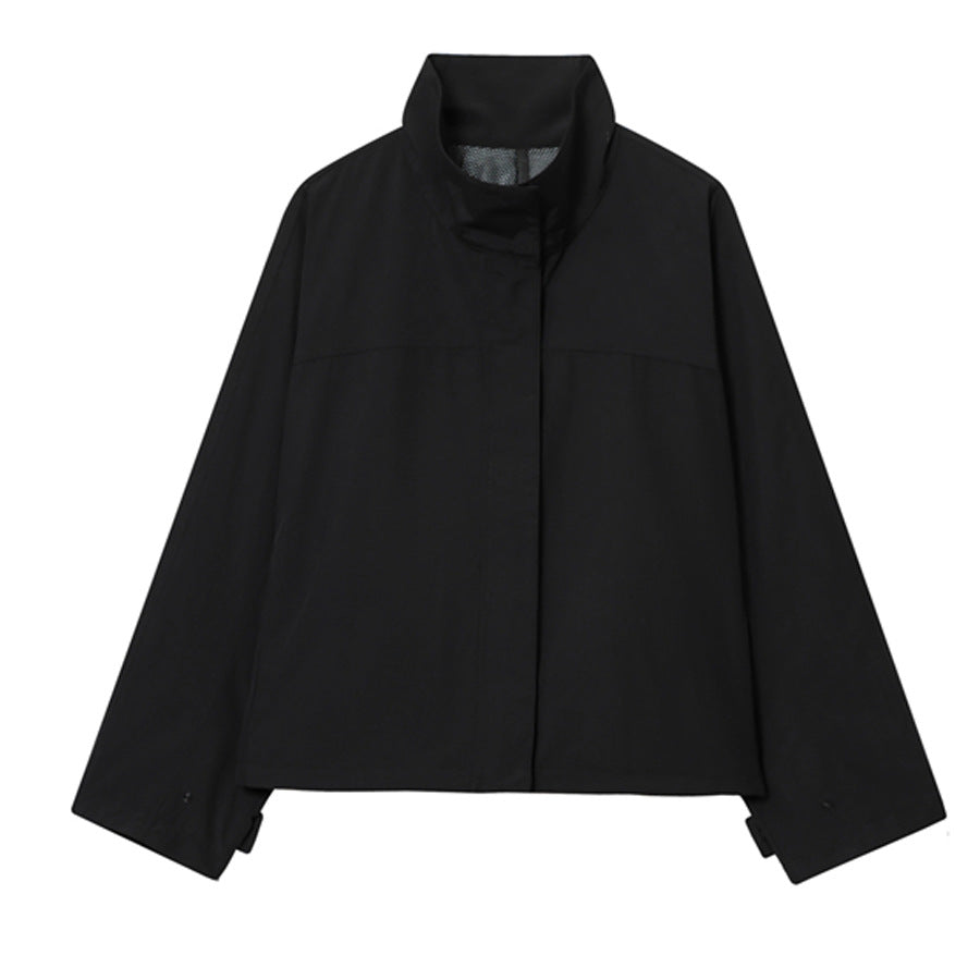 Knitted Stand-Up Collar Street Fashion Jacket