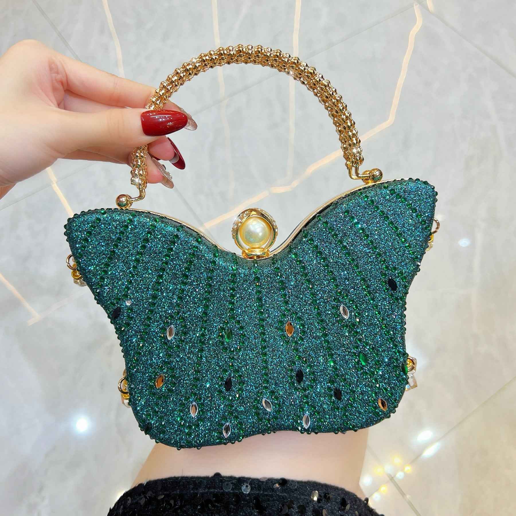 Exquisite Butterfly-shaped Handbag Crossbody And Shoulder Bag