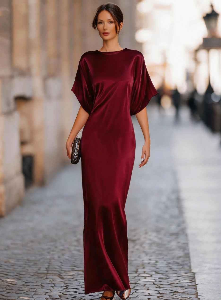 Women's French-Style Spliced Slim Maxi Dress — 4 Colours, S–2XL