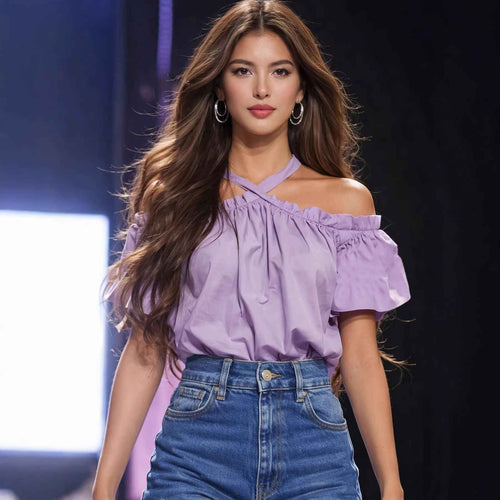 Chiffon Loose-Fit Short Sleeve Top – Sweet & Chic Style